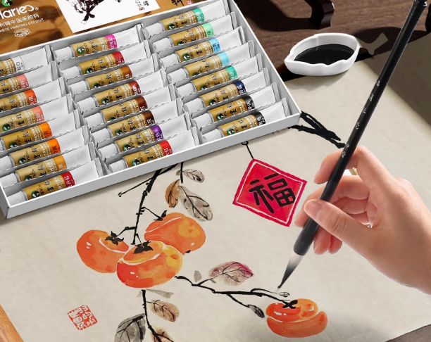 笔画小学生画画高级中国画颜料初学者套装水墨国画用品工具全套